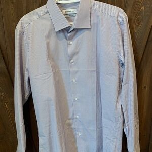 Elegant Blue Striped Dress Shirt